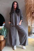 Arbi Needlecord Fold Hem Top Earth